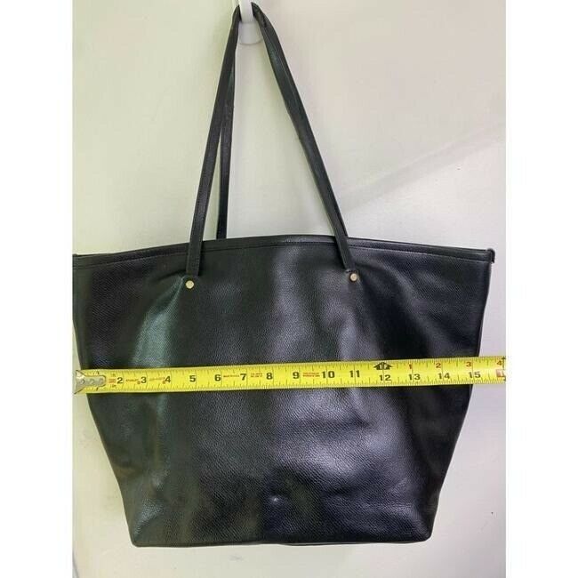 COACH XL Black Leather Shopping Tote Bag