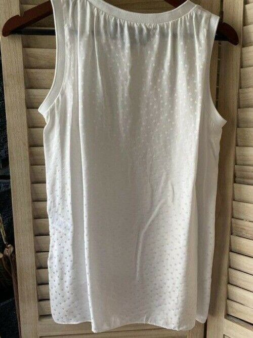 Nicole Miller white polka dot msrp small tank topcami