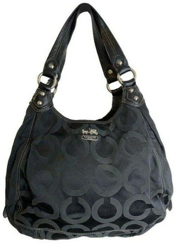 coach bag eddie black jacquard fabric tote
