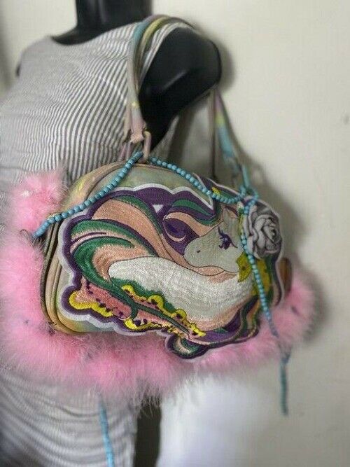 Marc Jacobs w hand shoulder customized by me w applique multicolor shoulder bag