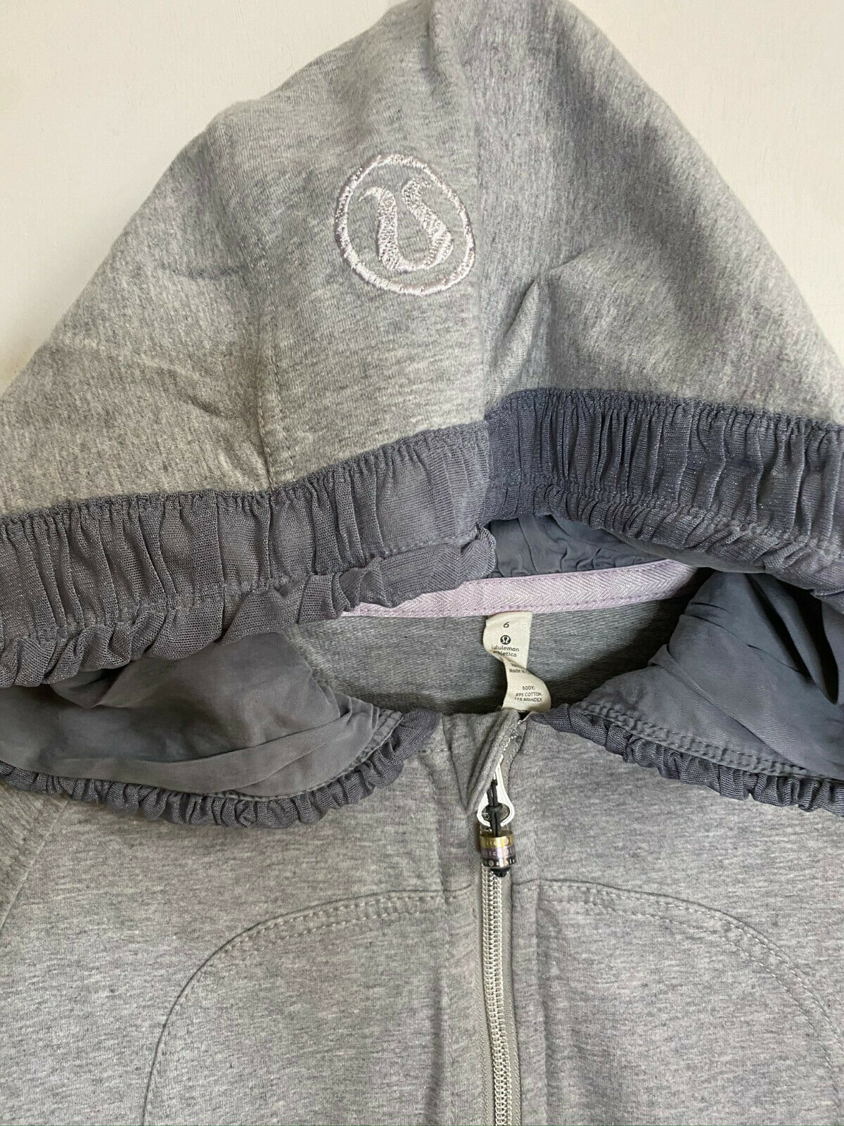 LULULEMON Womens Gray Long Sleeves Stylish Hoodies Size: 6