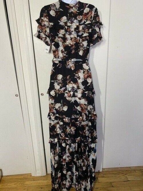 nicole miller black white new maxi msrp