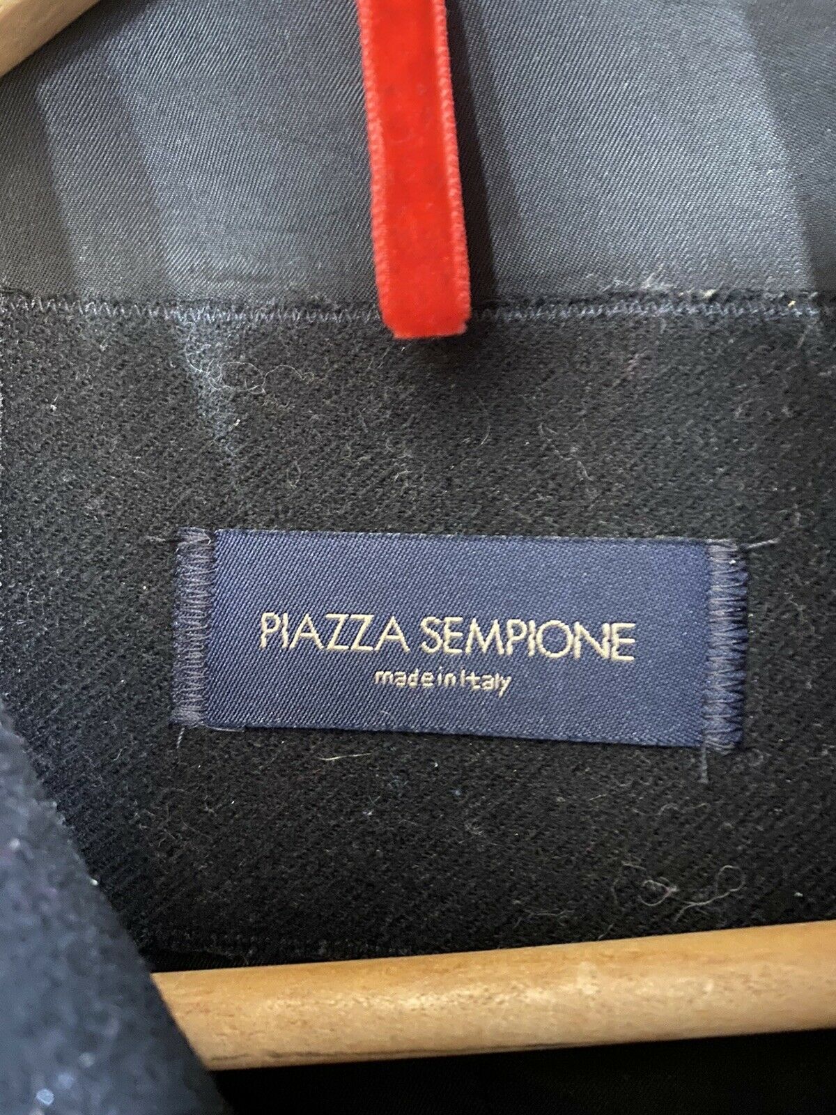 Msrp 2,400 PIAZZA SEMPIONE Black Wool Pea coat Jacket size 42 Small 6