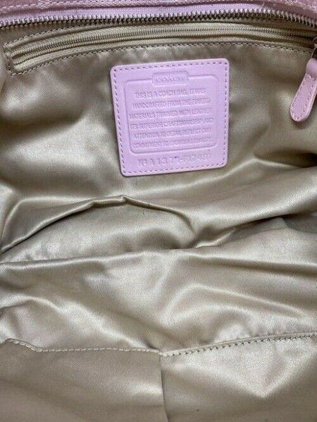 coach large pink jacquard fabric cross body bag