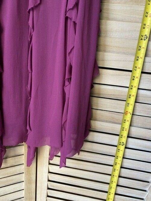 Nicole Miller Purple New Waterfalls Ruffles Msrp Small Short Casual Dress
