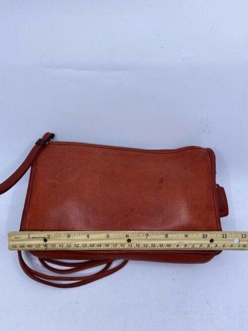 coach vintage medium red leather cross body bag