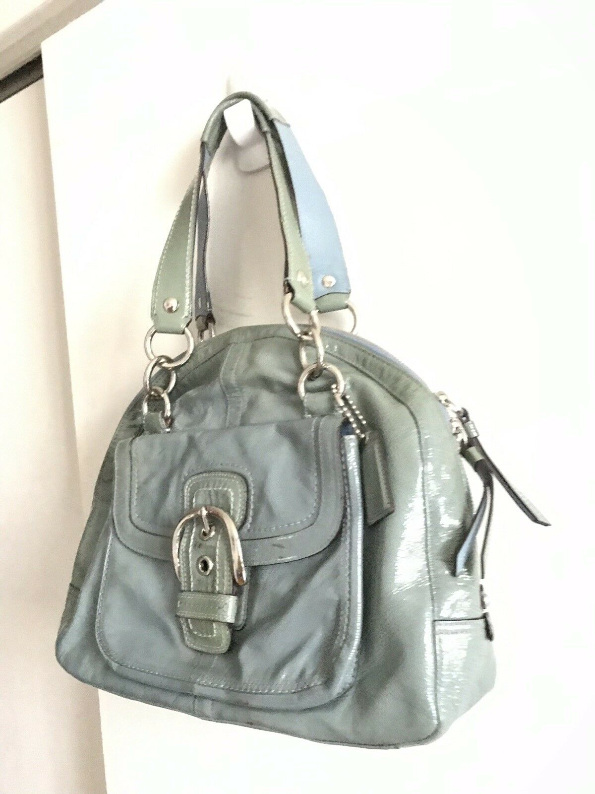 COACH Blue Patent Tote Bag