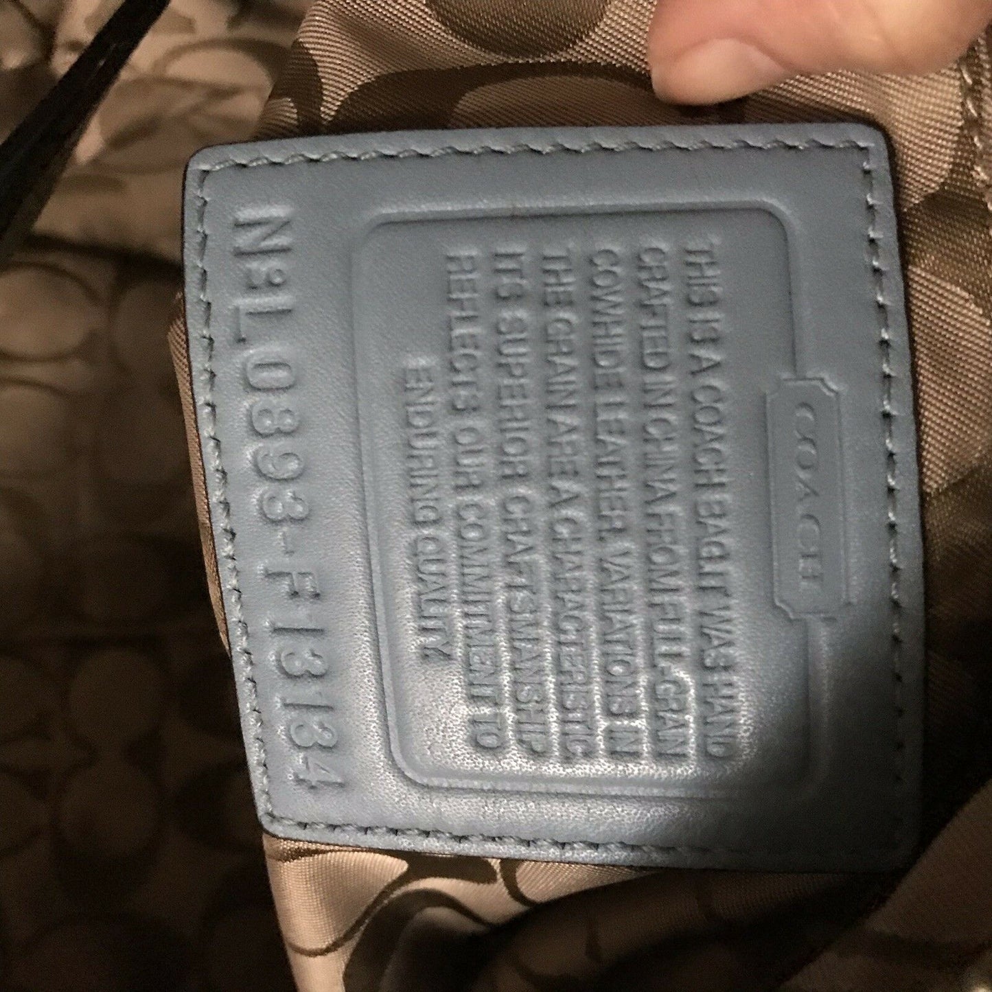 COACH Blue Patent Tote Bag