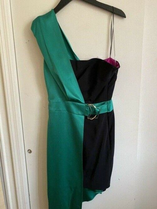 Cushnie Et Ochs Green Black Nwot Small Msrp Short Cocktail Dress