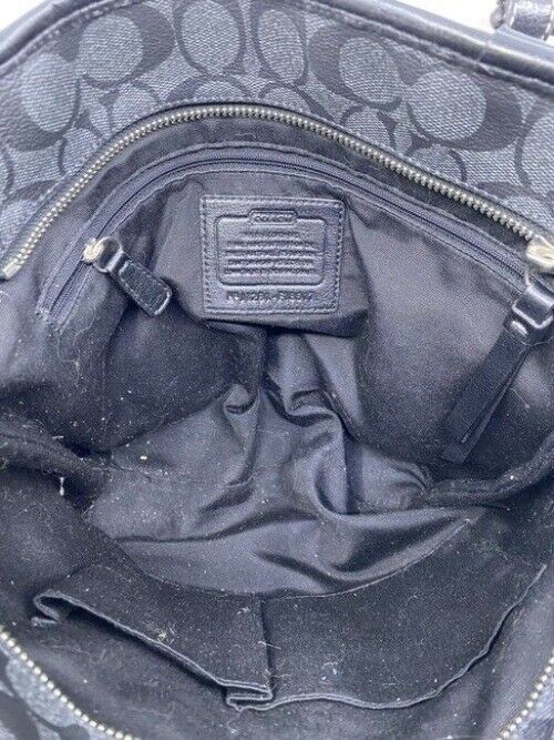 Coach Classic Black Coated Canvas Shoulder Bag
