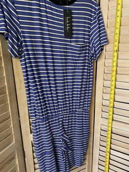 Nicole Miller blue white stripe msrp small short casual dress
