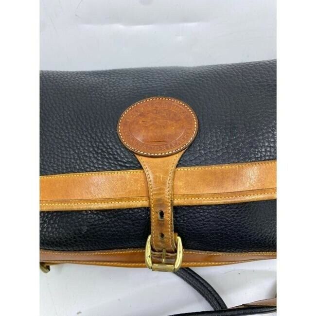 dooney and bourke vintage black orange leather cross body bag