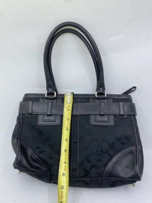coach black jacquard fabric shoulder bag
