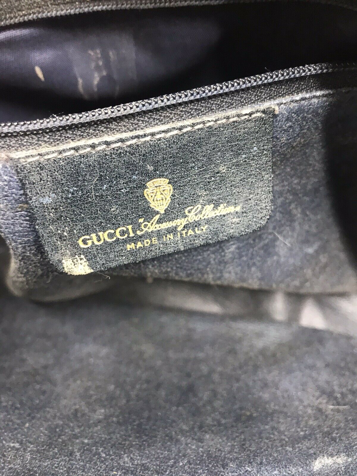 GUCCI Vintage Navy  Shoulder Bag All Over Signature