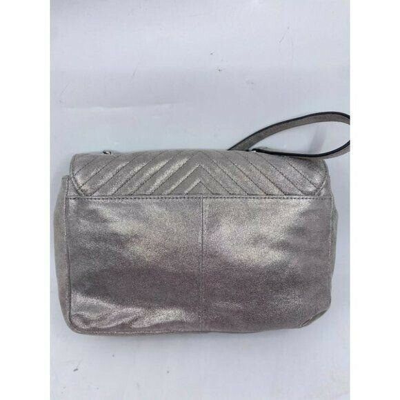 Karl Lagerfeld Gray Silver Leather Shoulder Bag