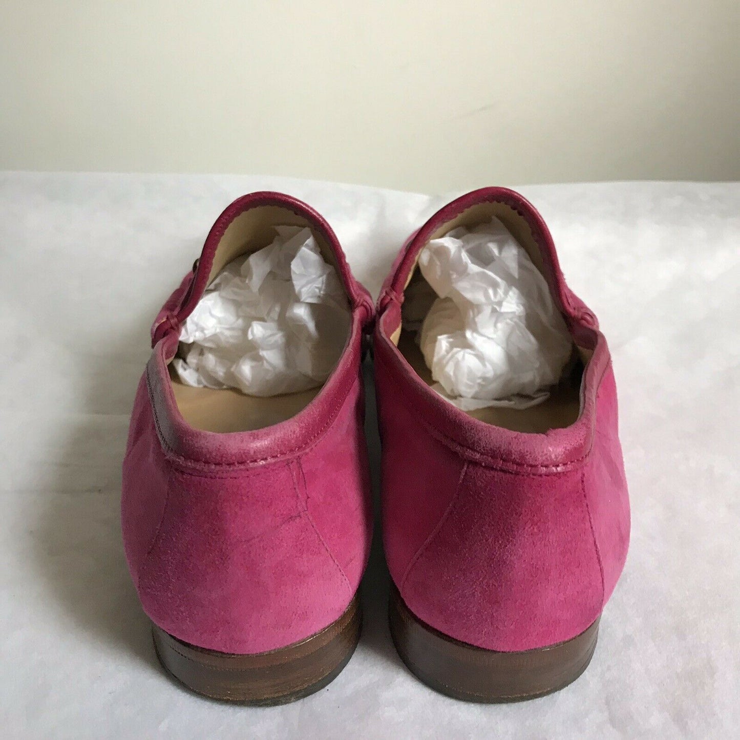 GUCCI Pink Suede Horsebit Loafers 8.5