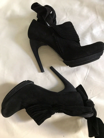 BALENCIAGA Black Suede Booties  Size 38