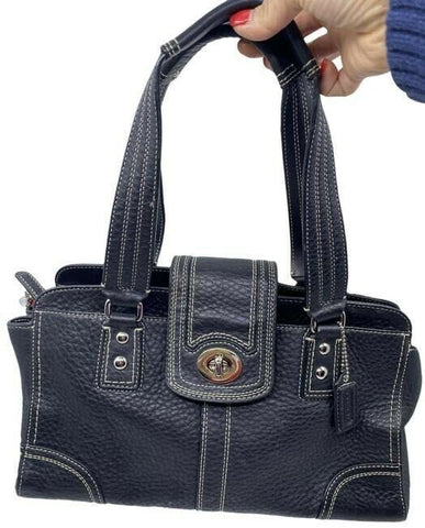 coach black leather shoulder bag