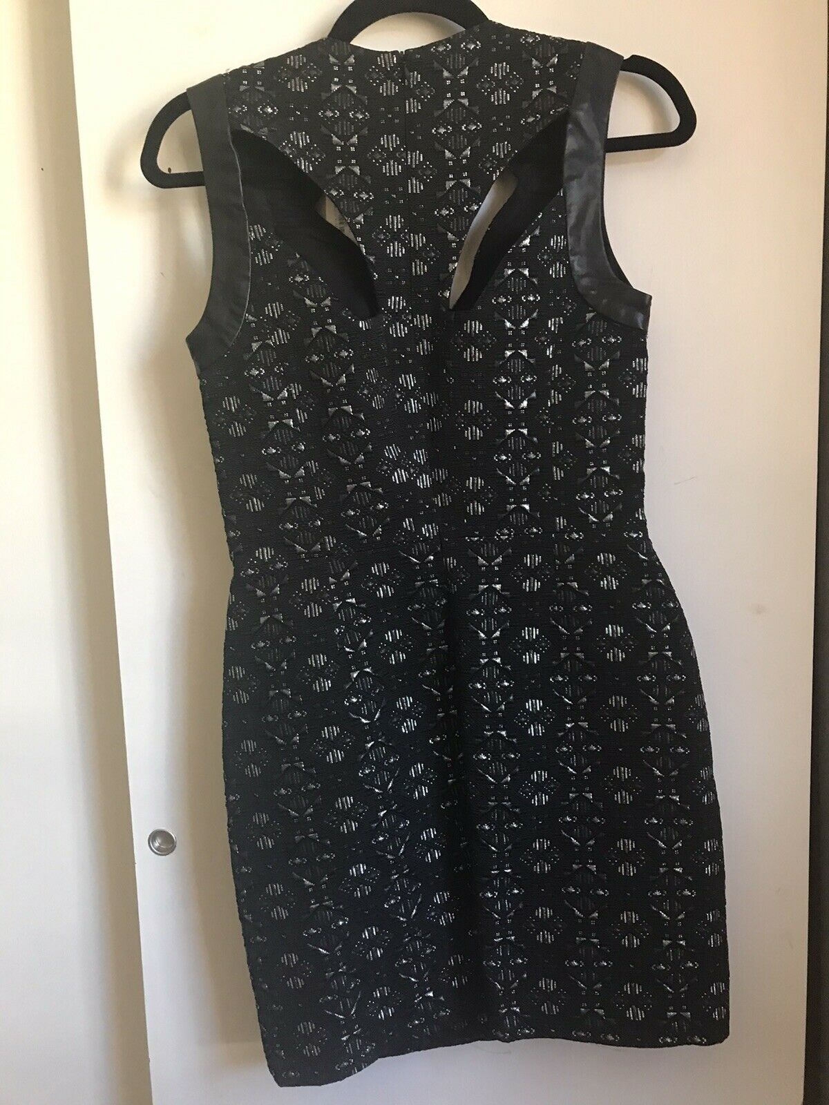 NWT MAJE Black/ Silver Dress With Cut Out Neck Line Size 1