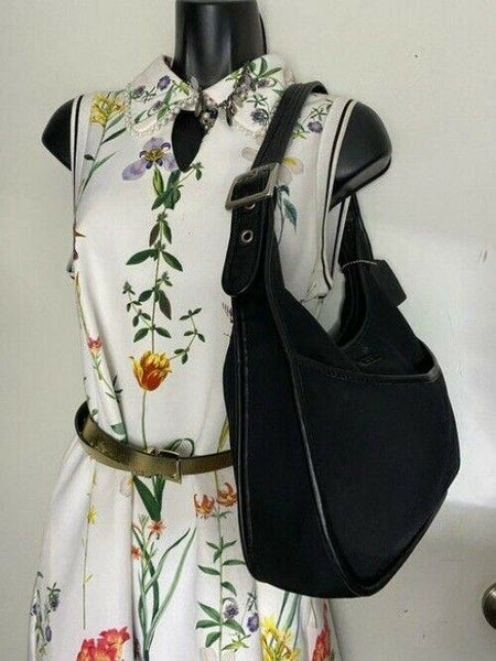 coach medium black fabric shoulder bag