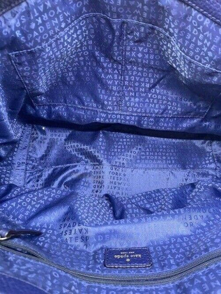 kate spade cream blue fabric shoulder bag