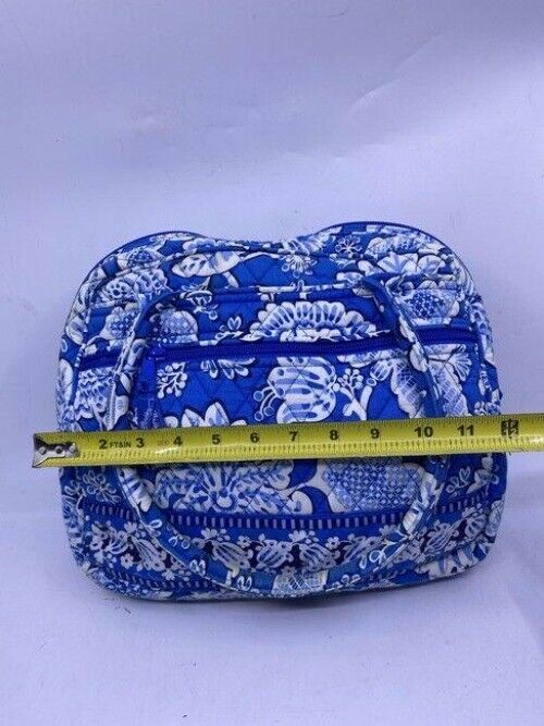 Vera Bradley Large Quilted White Blue Shoulder Bag