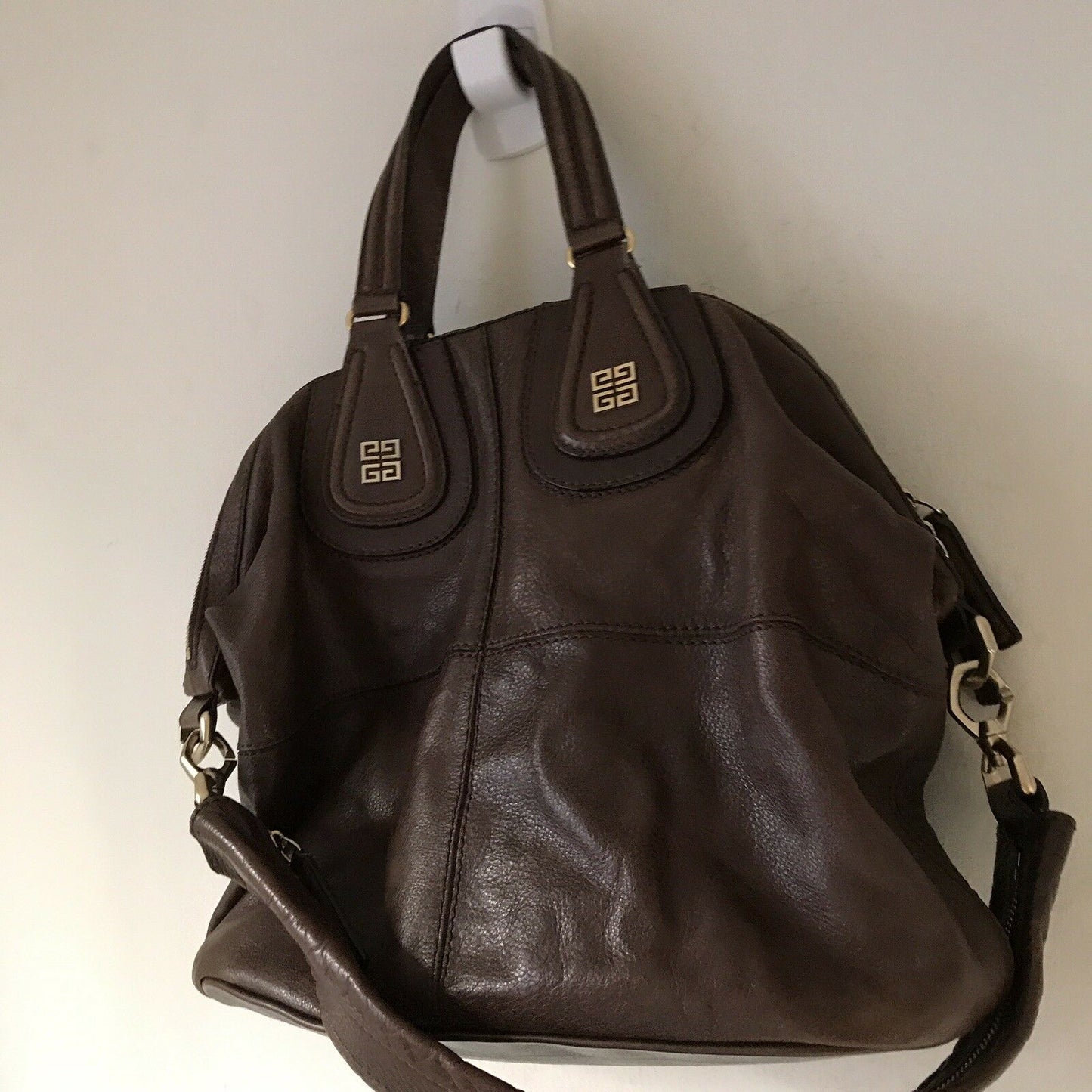 GIVENCHY Brown Leather Nightingale Handbag Msrp $2,200