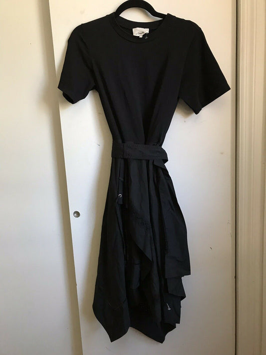 PHILLIP LIM Black Belted Hankerchief Shirt Dress Size 0