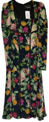 nicole miller black green pink new msrp long formal dress