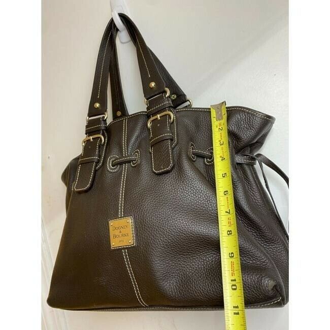 dooney and bourke large brown leather shoulder bag