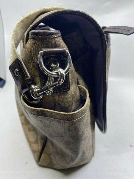 coach tote msrp tan brown coated canvas messenger bag