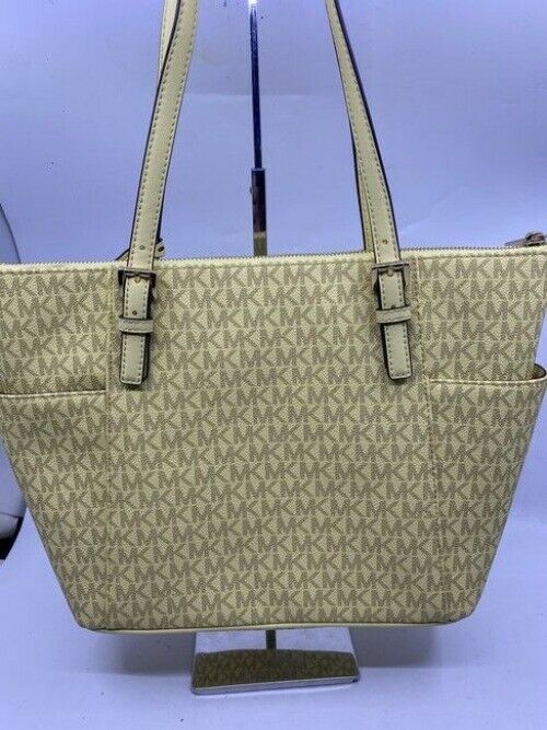 Michael Kors East West New Jet Set Top Zip Tote Buttercup Saffiano Leather Shoul