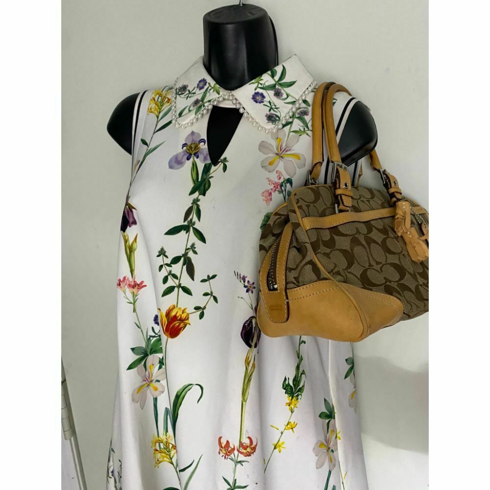 Coach Women's Tan Brown Medium Fabric Tote Bag