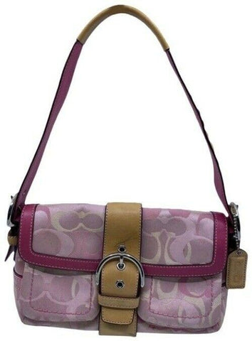 Coach Cute Pink Fabric Shoulder Bag