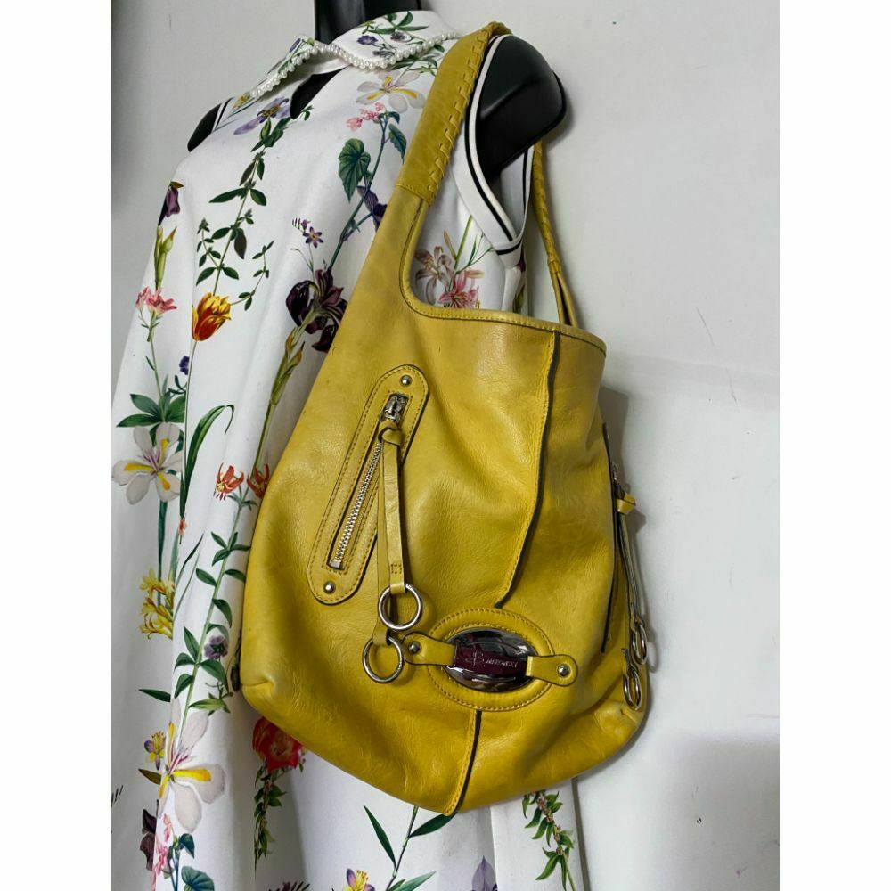 B. makowsky Yellow Leather Shoulder Bag