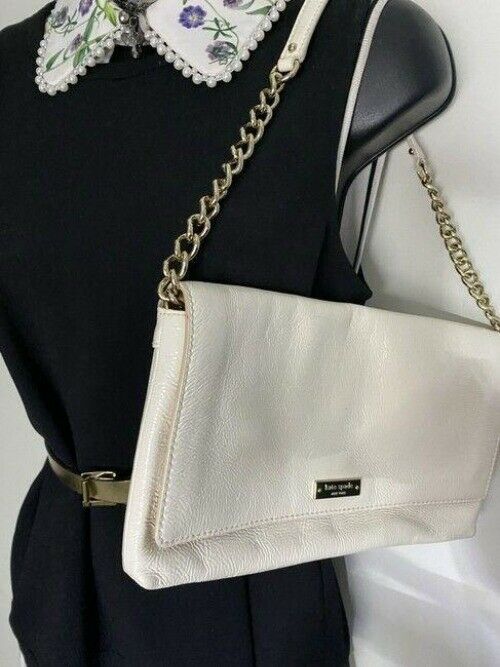 kate spade cream patent leather shoulder bag