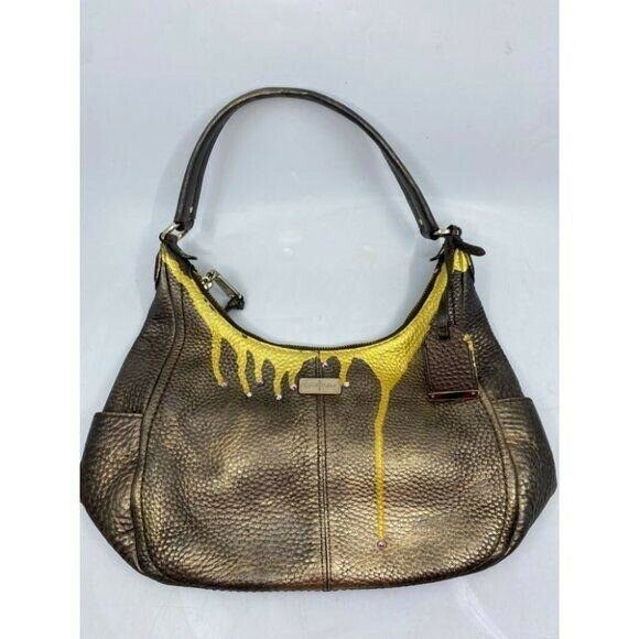 Cole Haan Leather Crossbody Brown Gold Customized