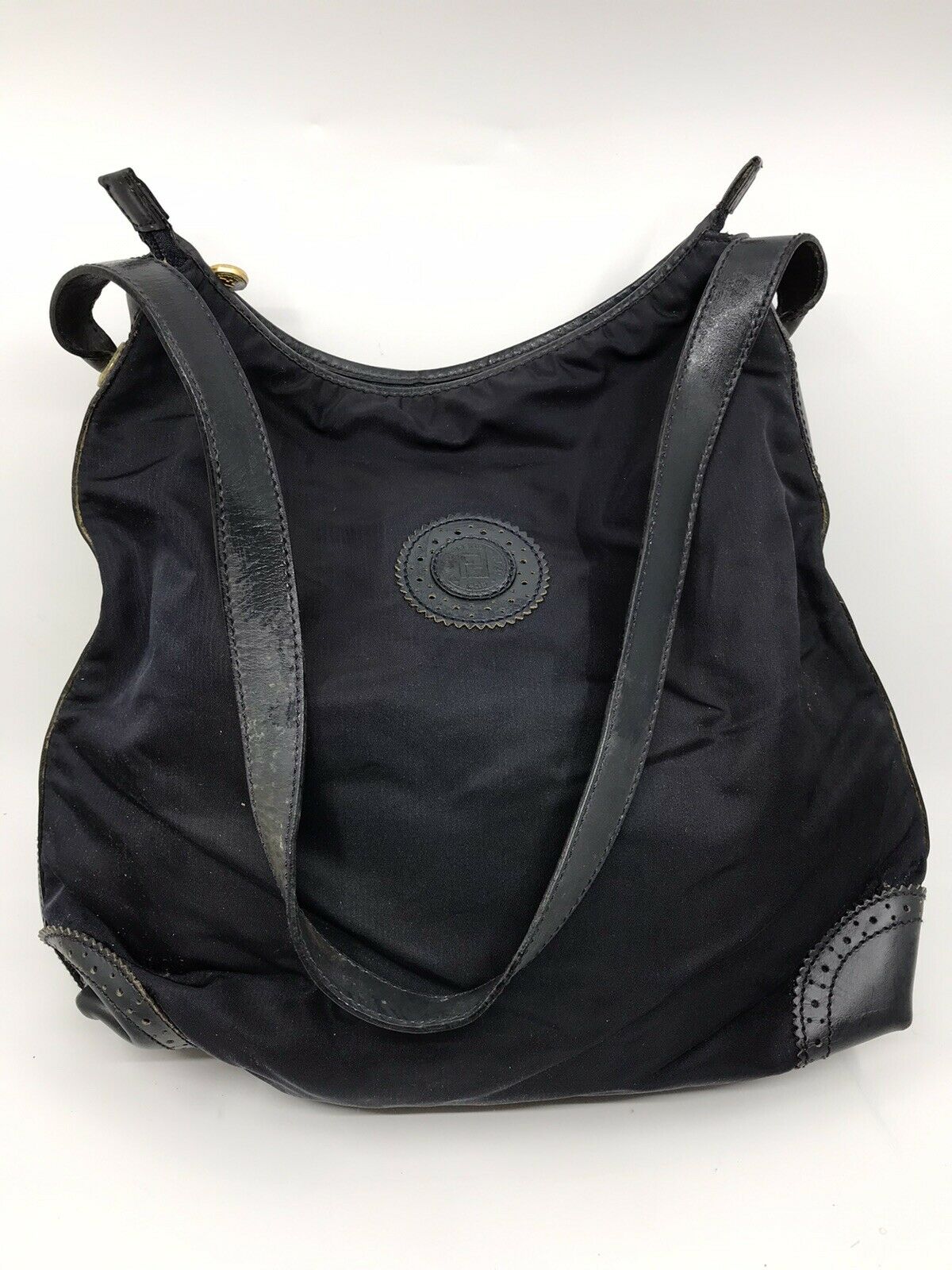 FENDI Vintage Black Nylon Tote Bag