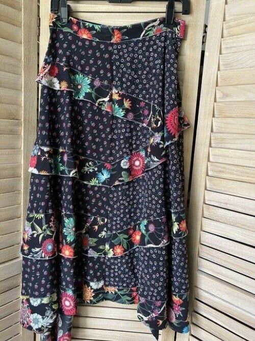 Nicole Miller black multicolor floral skirt