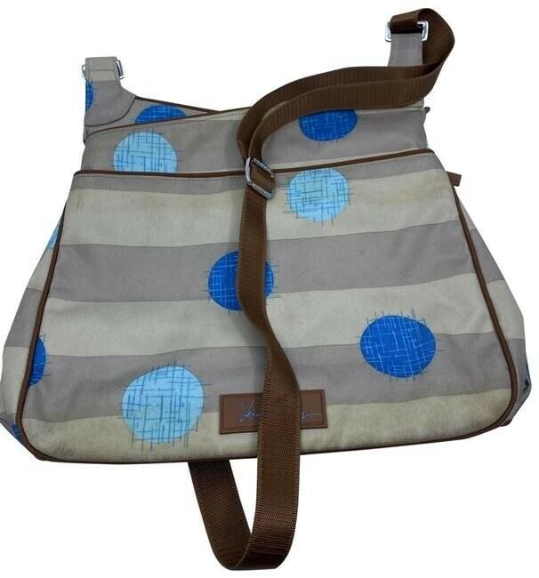 Vera Bradley Unique Dots And Stripes Multicolor Fabric Cross Body Bag