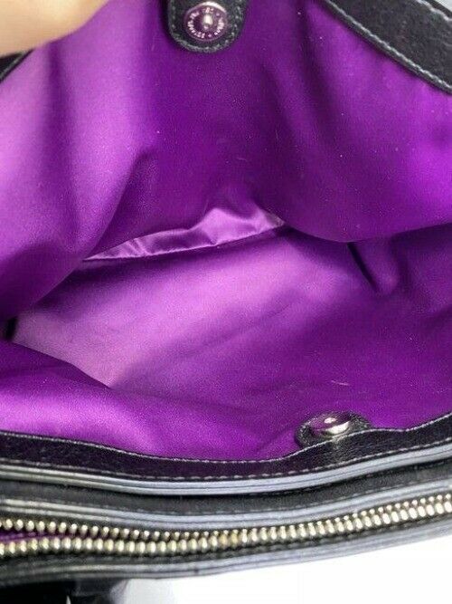 coach large black leather shoulder bag