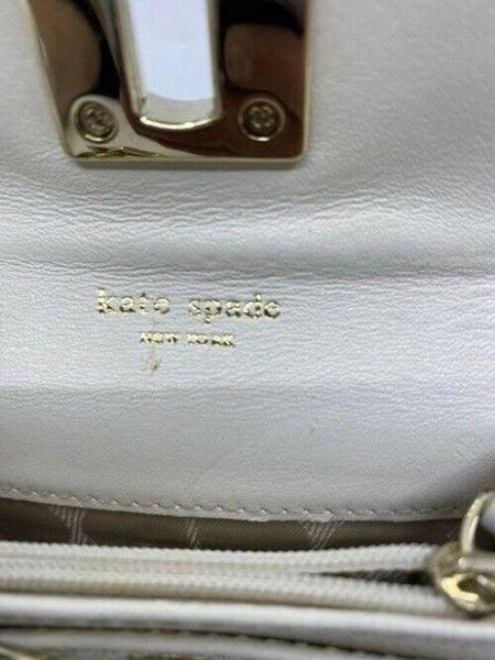 kate spade white small cute id key and coin wallet