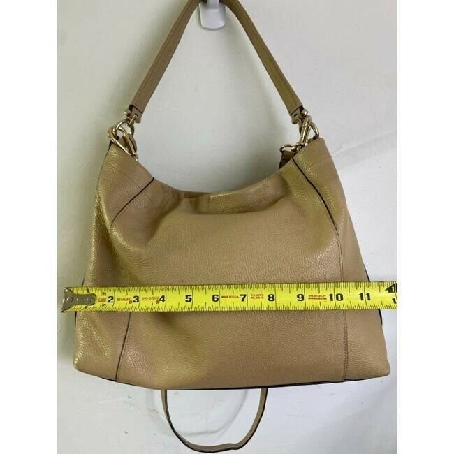 coach medium w adjustable strap tan leather cross body bag