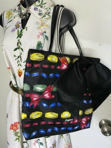 brighton bag black with multicolor nylon tote