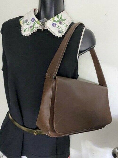 coach vintage brown leather shoulder bag