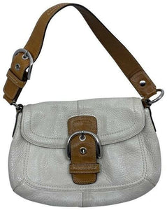 coach off white brown leather shoulder bag