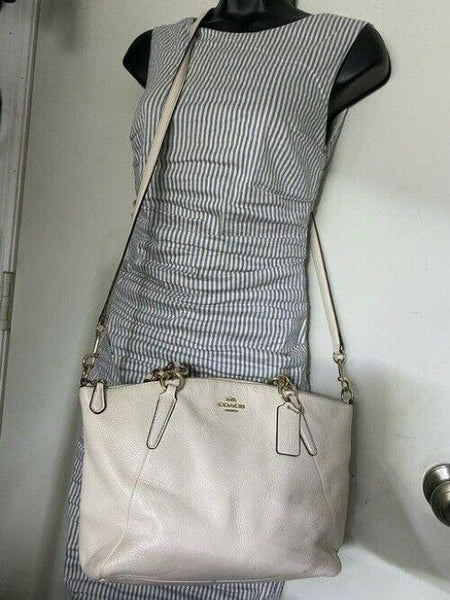 Coach medium white leather cross body bag