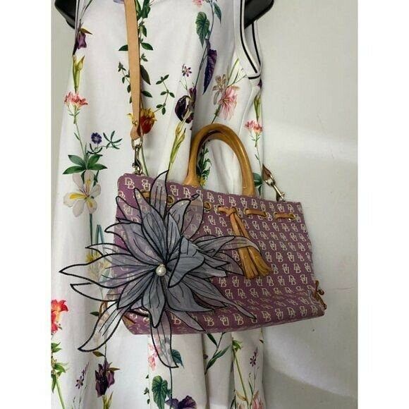 DOONEY & BOURKE Purple White Tan Tote Crossbodybag