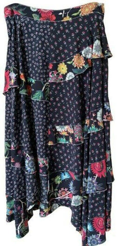 Nicole Miller black multicolor floral skirt
