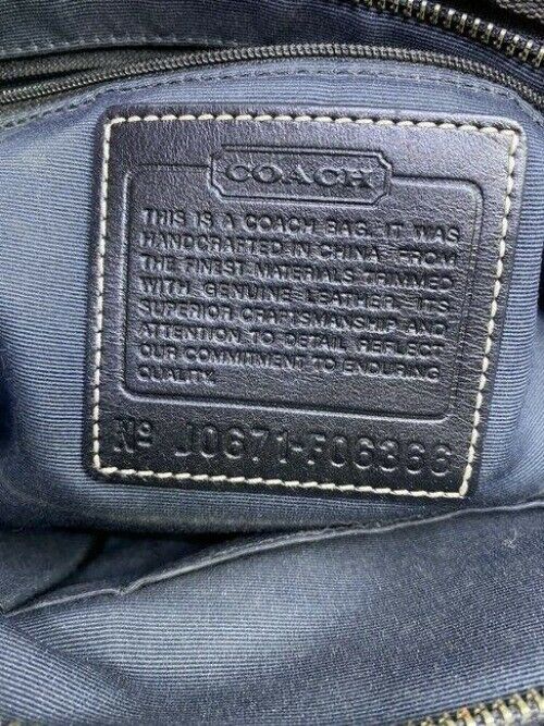 coach bag gray black fabric tote